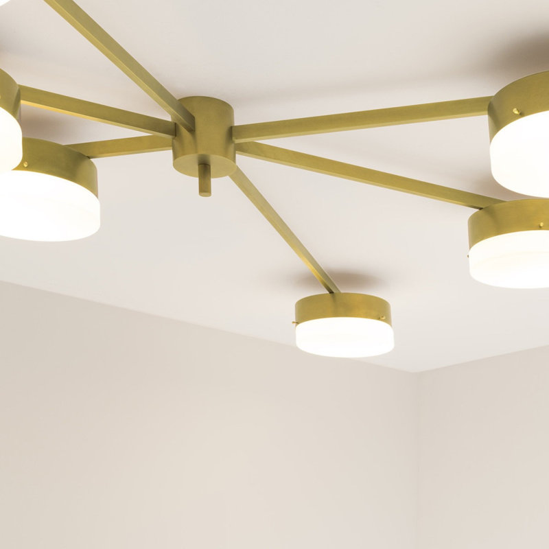 Lustre sphérique clair Spoutnik effervescence, Cuivre, Clair, 57" Width x 62" Depth x 8" Height