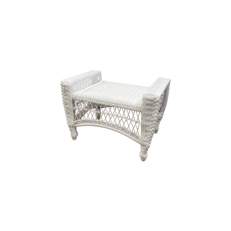 Camacho Outdoor Ottoman, White