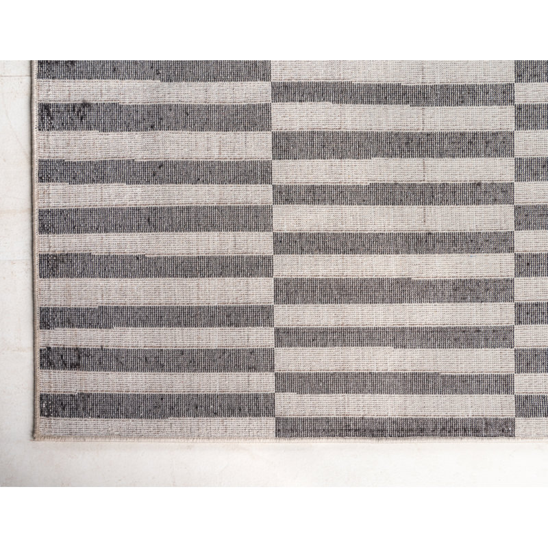 Arzilla Striped Area Rug, Rectangle 3'3" x 5'3", Black
