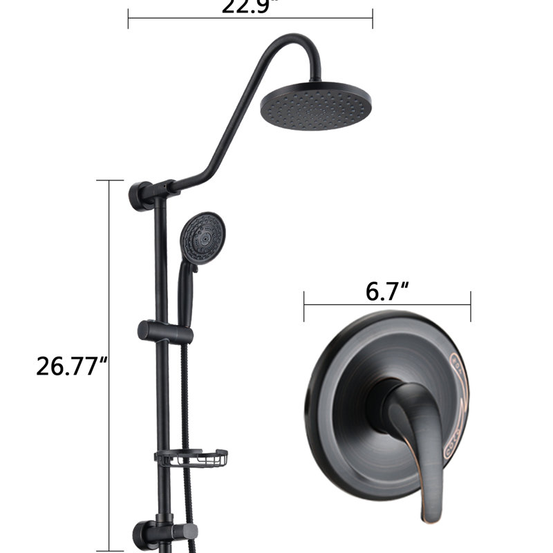 8" Rain Shower Head And Handheld - Stress Relieving Scratch Proof, Matte Black