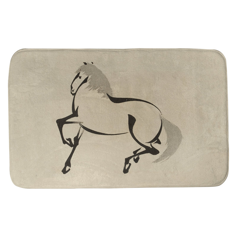 Tapis pour salle de bain Steadman, l 21 po x L 34 po, Noir / Gris