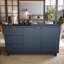 Buffet en bois massif 55 "avec 3 tiroirs et 3 tablettes bleu nuit Granville-86782988