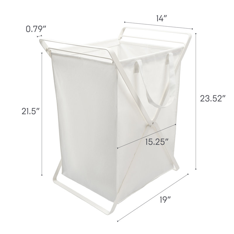 Large White Collapsible Steel Frame Laundry Hamper