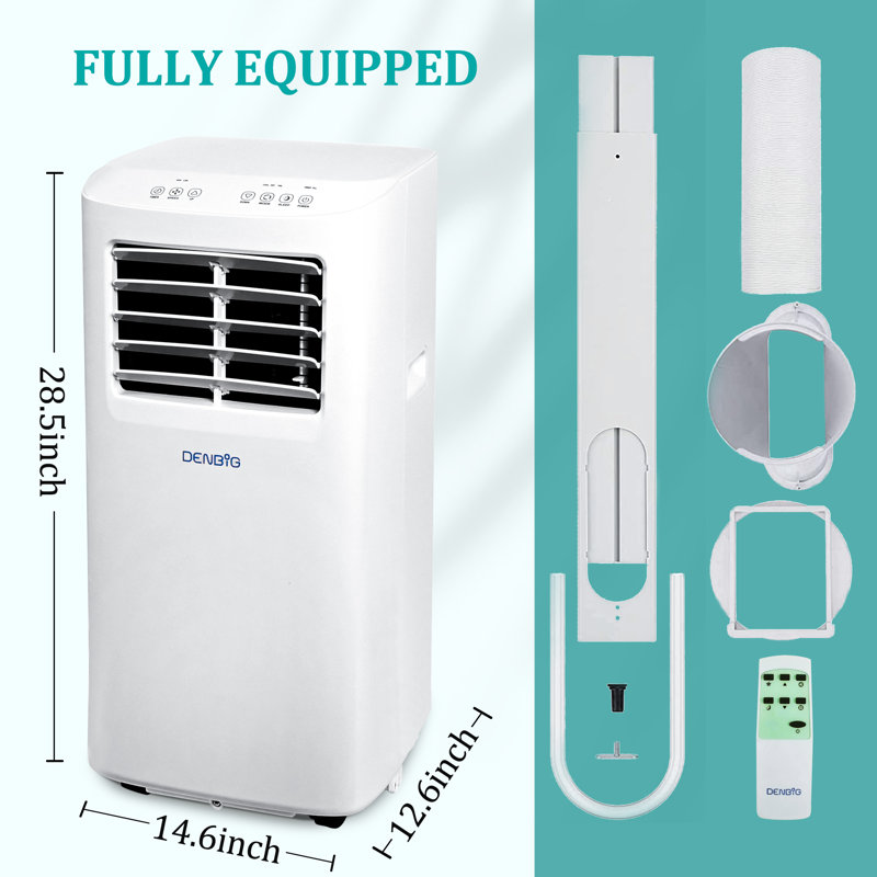 7000 BTU (5100 BTU DOE) 3-in-1 Portable Air Conditioner with 2-Speeds Fan, Dehumidifier, Remote and LCD Panel