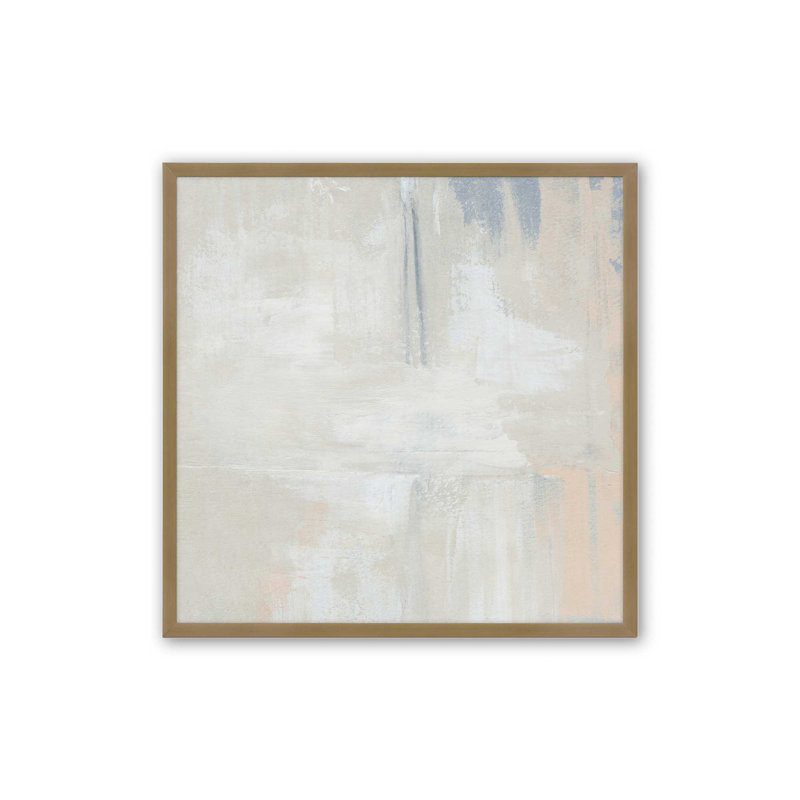 Gentle Abstract Layers I Canvas Print, 13.75'' H x 13.75'' W, Brushed Gold Open Corner Framed