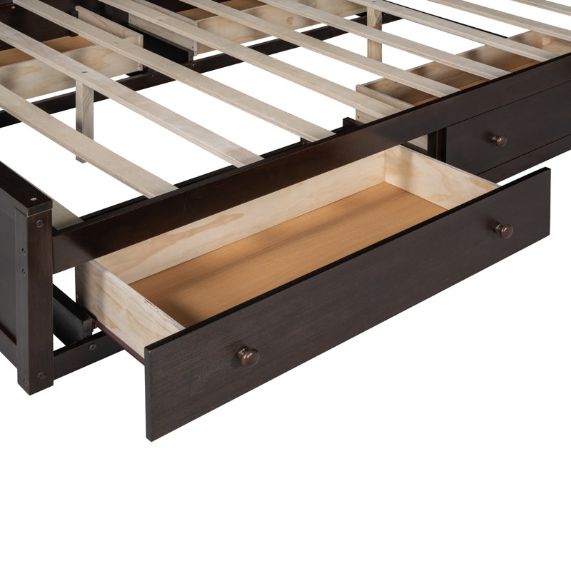 Versatile Queen Size Solid Wood Platform Bed With Built-in Outlets For Modern Living