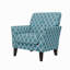 Fauteuil d'appoint Dorset avec treillis turquoise et pieds en bois massif brun foncé