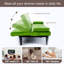 Canapé-lit pliable 66,88 "multifonctionnel en PVC avec porte-gobelet - Essentiel pour les petits espaces-114248966