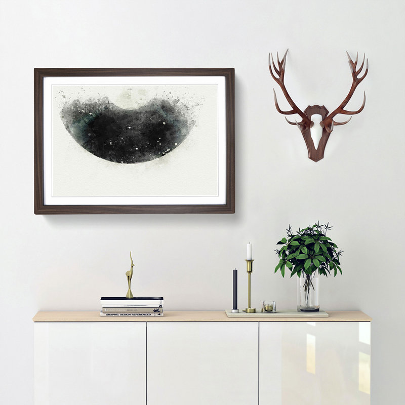 A Vinyl Record in Abstract - Framed Print, 27cm H x 36cm W x 2cm D, Walnut Framed