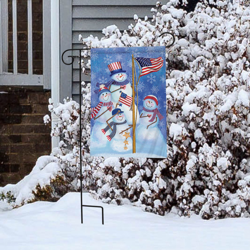 Drapeau patriotique des bonhommes de neige