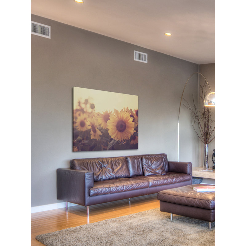 « tournesol septembre », reproduction de photo sur toile tendue, H 24 po x l 31 po x P 1,5 po