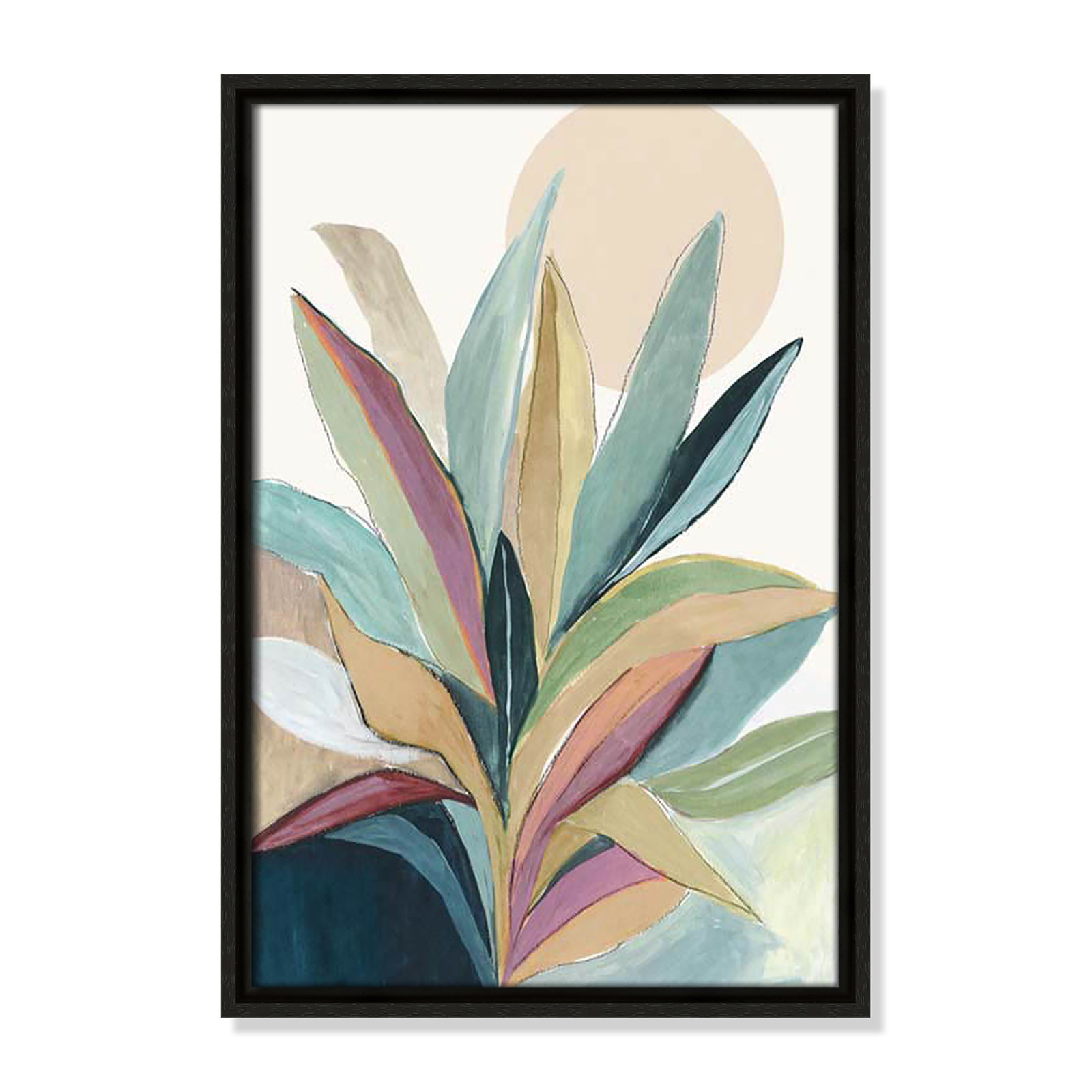 Sherbrooke Sunny Bright Leaves I by Asia Jensen Print, No Mat, Espresso Floater Framed, 19.5" H x 13.5" W x 2" D