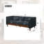 Canapé capitonné 3 places de 198 cm (78 po) avec coussins à ressorts ensachés, style moderne du milieu du siècle, accoudoirs carrés, idéal pour appartement, supporte jusqu'à 408 kg (900 lb).-2035559364