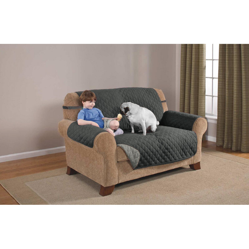 Housse pour causeuse à coussins carrés, gris
