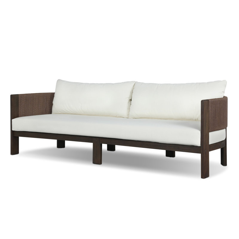Delancy Outdoor 4 - Seat Patio Sofa, Arashi Salt, Stained Saddle Brown