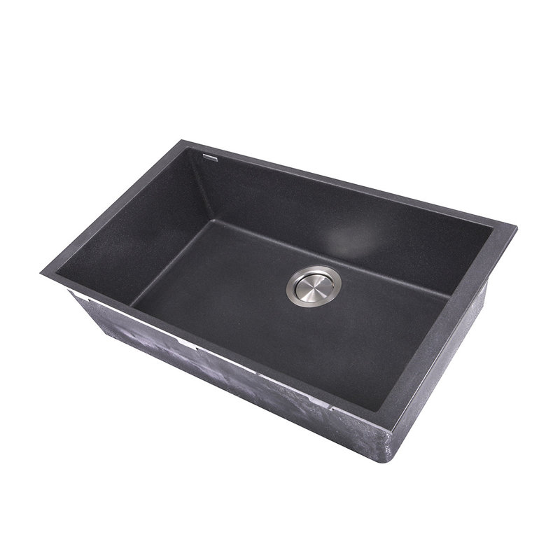 Plymouth 30'' L Single Basin Kitchen Sink, Black