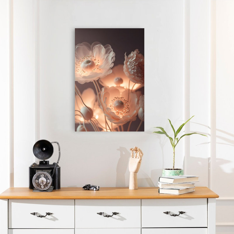 Affiche murale contemporaine et moderne « Fleurs », H 24 po x l 16 po