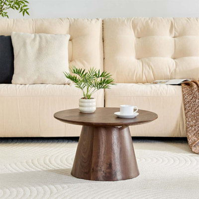 Table basse circulaire en fibre de bois à densité moyenne