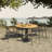 Outdoor Dining Table for 4 Person Alumium Table Indoor Outdoor Table with Wood-Like Surface, Gray-839479764