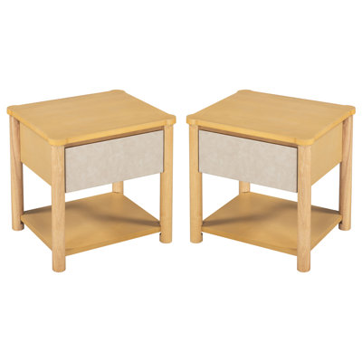 Table de chevet en bois, tables de chevet modernes avec tiroir, table de chevet de ferme pour salon de chambre à coucher, ensemble de 2
