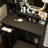 31.5" Makeup Vanity Set with 3-Color Lighted Mirror, 5 Drawers and Upholstered Stool