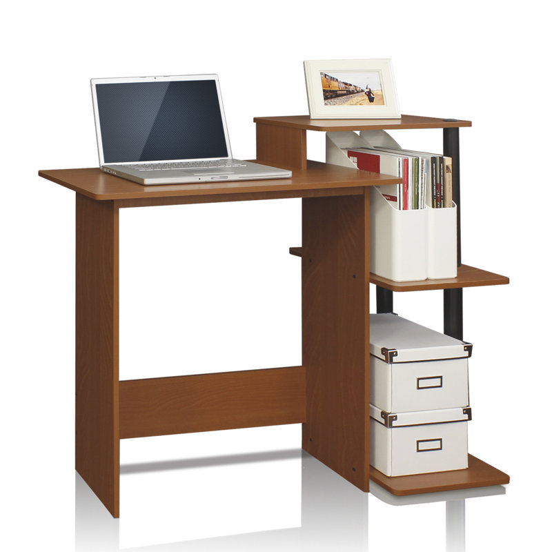 Brytni Computer Desk, Light Cherry/Black