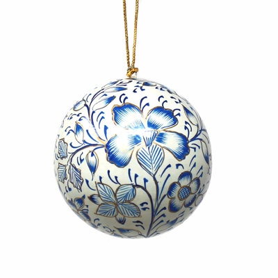 Ensemble de 3 ornements en forme de boule Paper mache