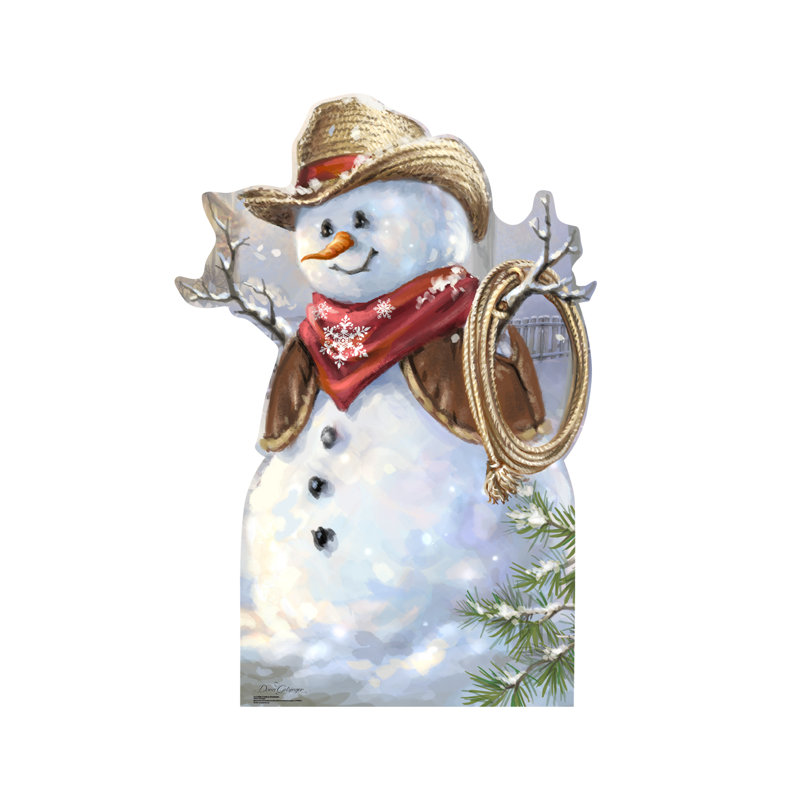 65'' Cowboy Snowman Cardboard Standup with Rope