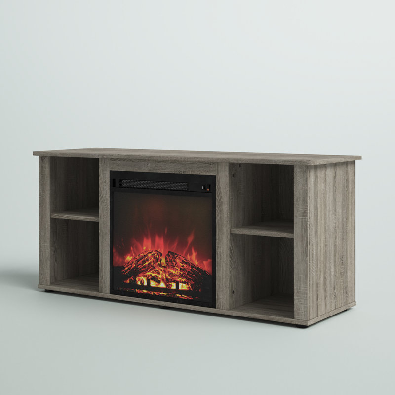 Callalily TV Stand for TVs with Electric Fireplace Included, Gray, 21.4" H x 47.2" W x 15.8" D