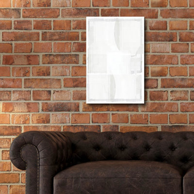«Epic Art», art mural en verre blanc sur blanc 5 par Cartissi, 16 po x 24 po