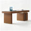 Bureau de direction en cuir brun avec armoire latérale gauche et base en métal avec bureau à 3 tiroirs-1726518600-1726518646