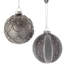 Ensemble d'ornements en forme de boule en verre argenté et noir 80mm Kurt Adler, 6 pièces