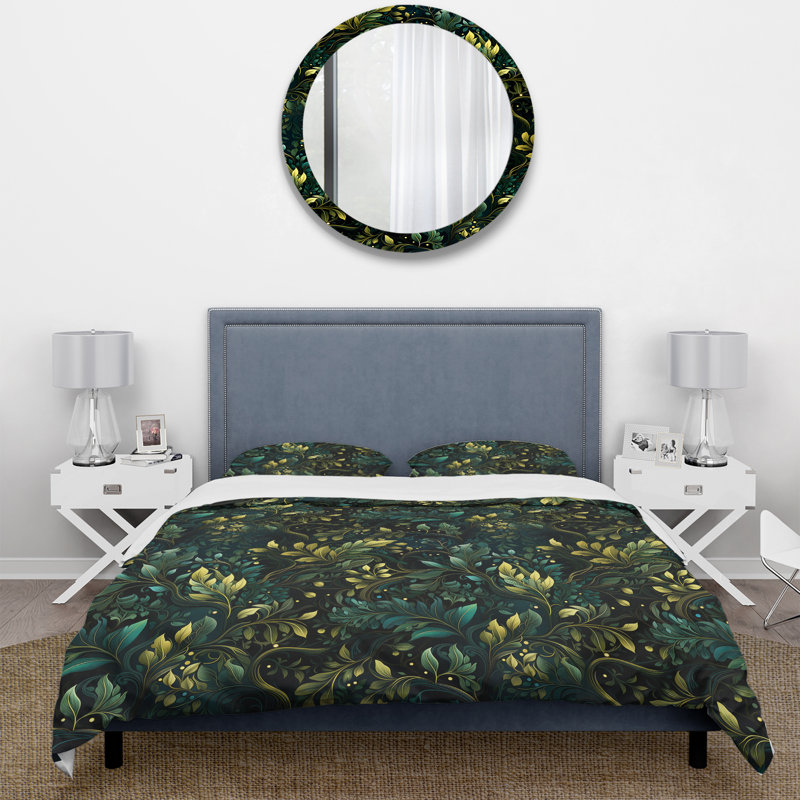 Ensemble de housse de couette Forest - Toile émeraude en microfibre vert forêt