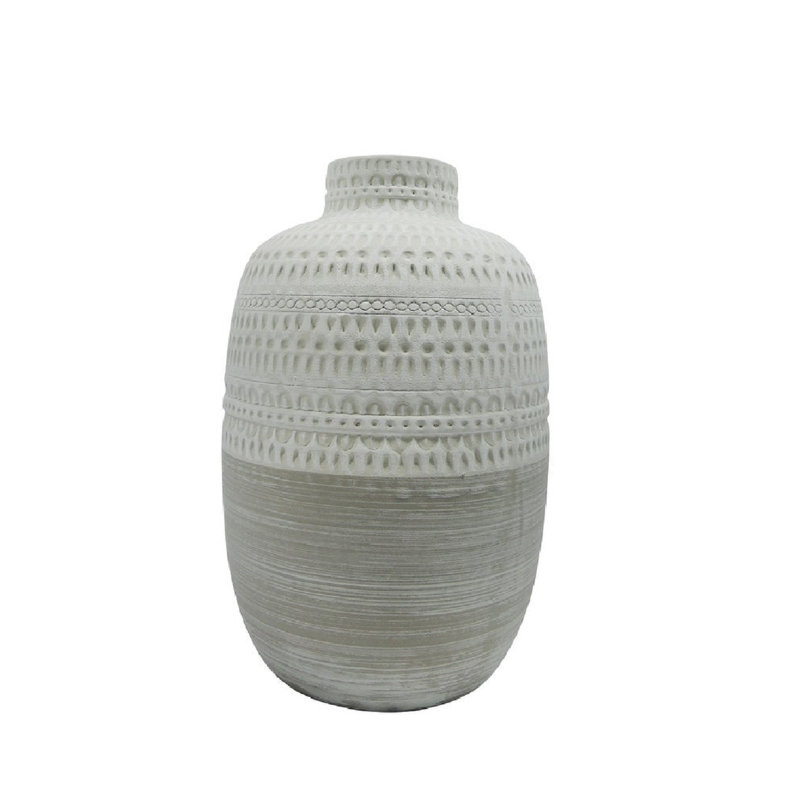 Vase de table en céramique Saunier, H 9,75 po x l 6,25 po x P 6,25 po