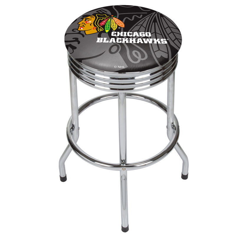 Tabouret de bar pivotant 28,5 po NHL, Chrome, Blackhawks de Chicago