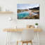 «Turquoise Geotheral Pool and Steam In Rugged Landscape», art mural sur toile-646949210