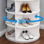 8 étagères à chaussures rotatives, système de rotation 360 °, blanc, espace de rangement propre et ordonné