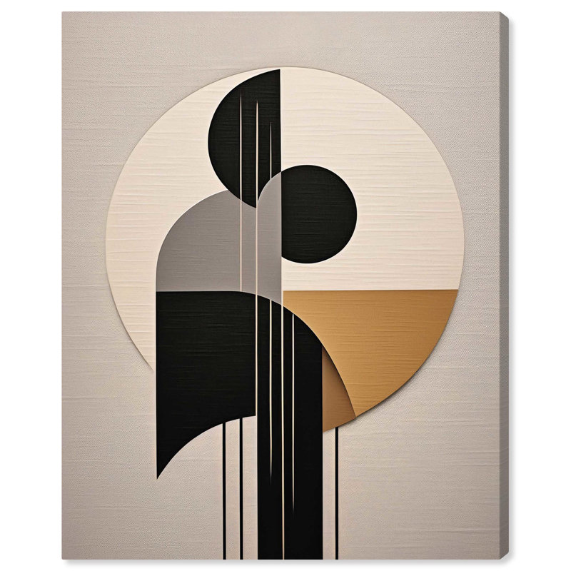 Toile abstraite moderne en vinyle Mid-Century par Art Remedy, H 21 po x l 17 po, Cadre flottant noir