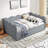 Helin Preppy Style Linen Upholstered Daybed with Trundle, USB Port & Wave-Shaped Back-1648616635-1648616581