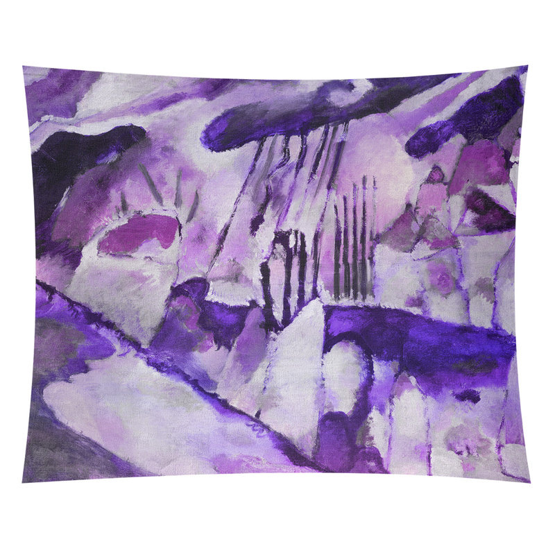 Lepley Polyester Tapestry, 63.5" H x 54" W, Purple/Violet/Ivory