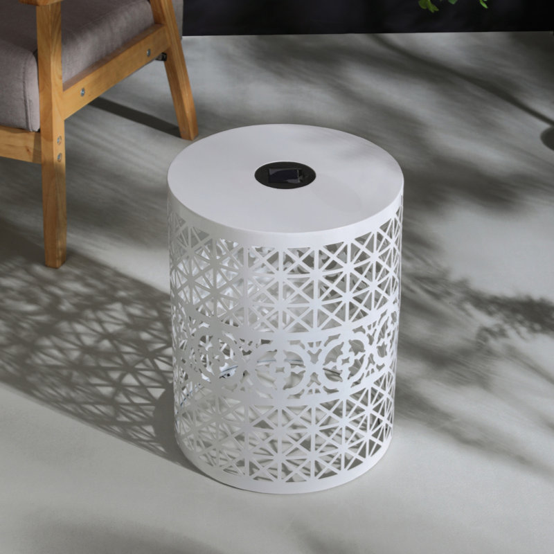 Table d'appoint, table de bout, petite table basse et table de patio Lumi, Blanc
