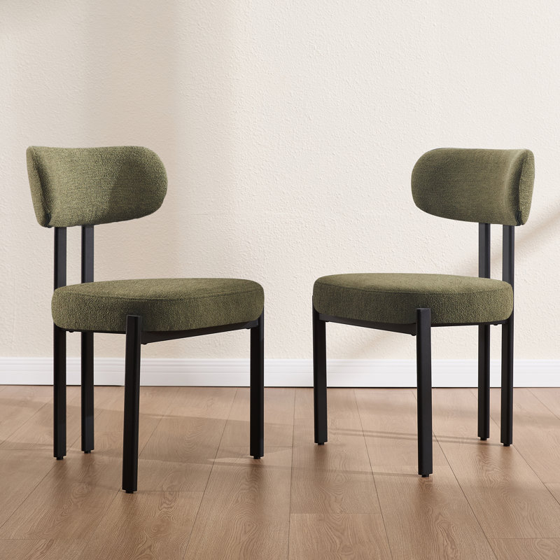 Upholstered Dining Chair With Metal Frame, Modern Side Chair For Kitchen/Dining Room, Green