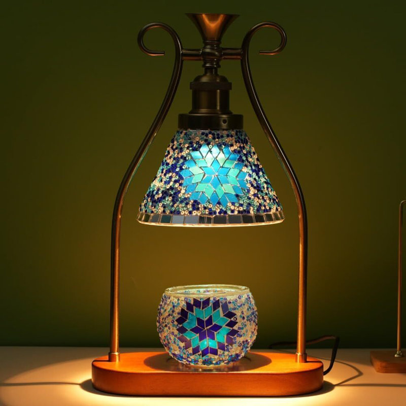 Candle Warmer Lamp Brightness Adjustable, Turkish Mosaic Table Lamp,  Antique Design Aromatherapy Wax Melt Warmer,  Mood Lighting for Home Decor