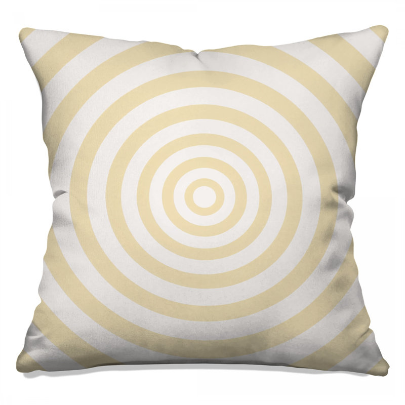 Concentric Beige Circles Double Sided Throw Pillows, 16 x 16 inches