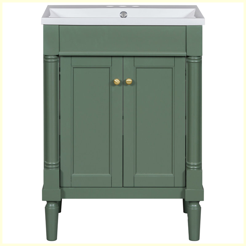 Meuble-lavabo moderne avec lavabo supérieur, Vert