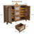 Rattan Buffet Sideboard Cabinet, Coffee Bar Cabinet with 3 Drawers, Boho Kitchen Accent Storage Cabinet  for Dining Room, Living Room, Entryway, Light / Dark Oak-1065388077