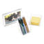 Ensemble de rangement de bureau 3 pièces, porte-stylo, cadre photo et plateau à notes autocollantes, rangement de bureau, bureau, acrylique, transparent