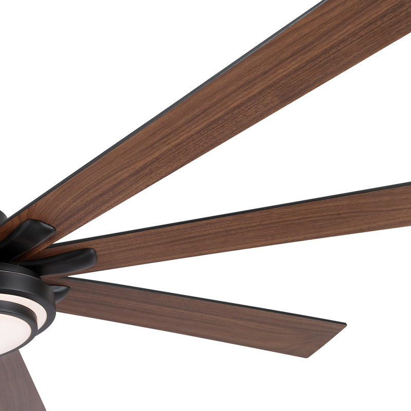 Ventilateur de plafond noir surdimensionné de 72 po à 8 pales avec lumière DEL à intensité variable et télécommande