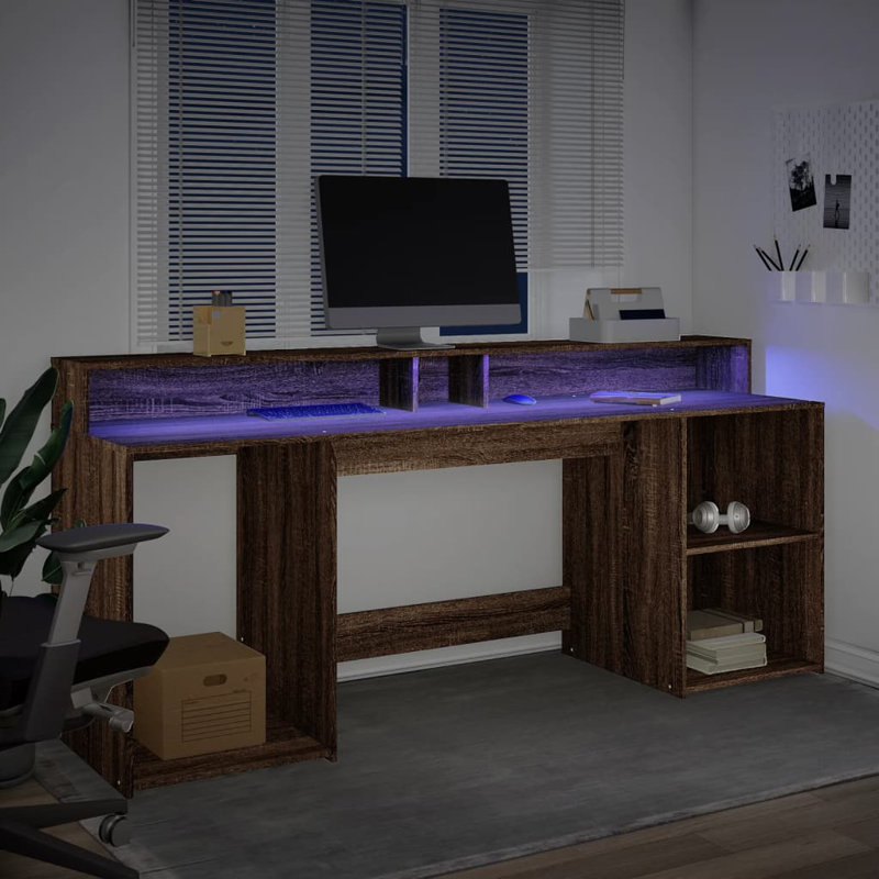 Desk, Brown oak/Look