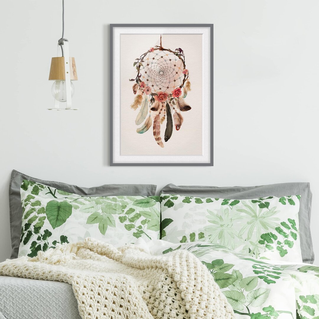 Gerahmter Kunstdruck Dream Catcher with Pearls